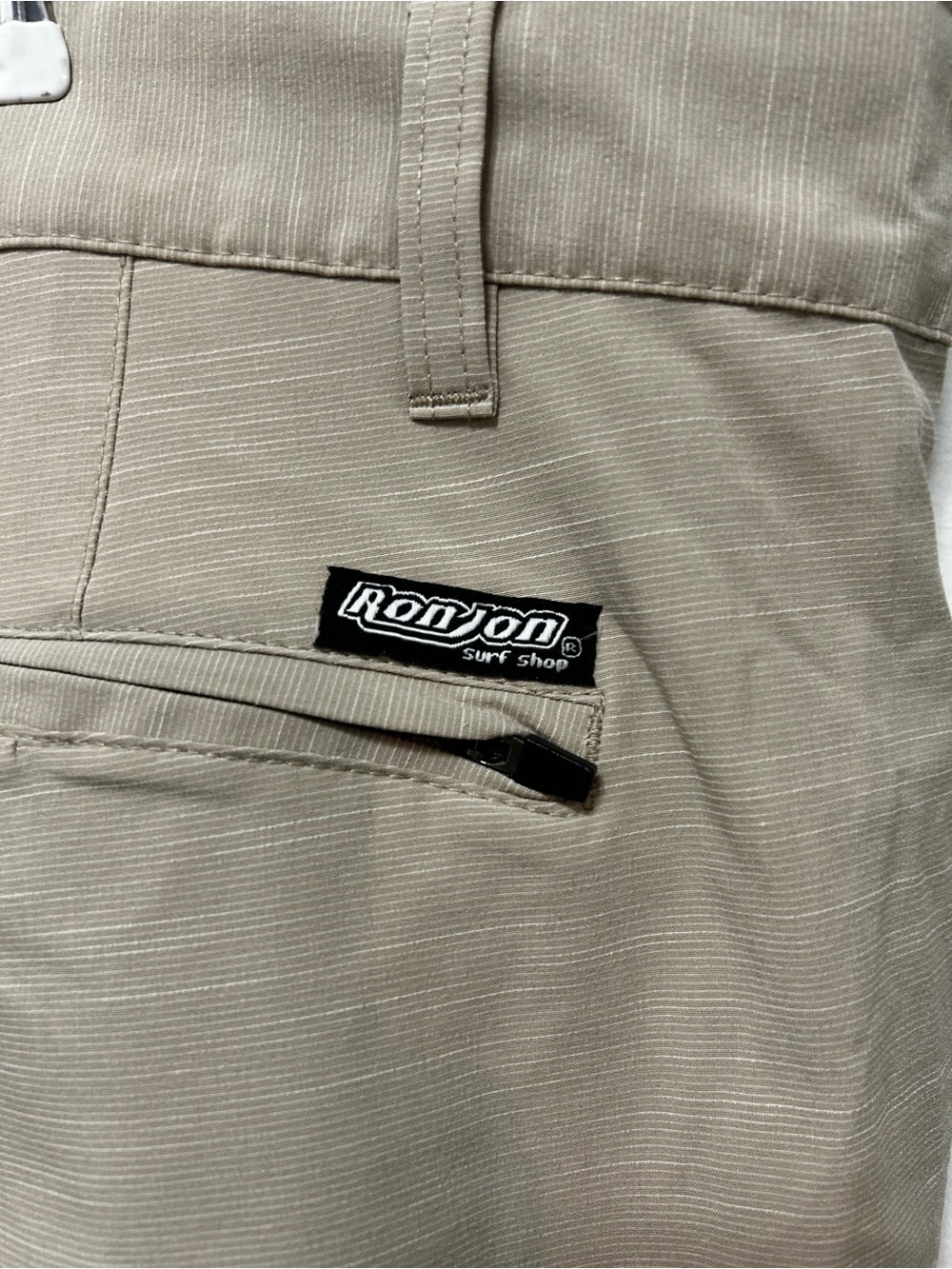 Ron Jon Men's Tan Flat-Front Shorts - Picture 3 of 5